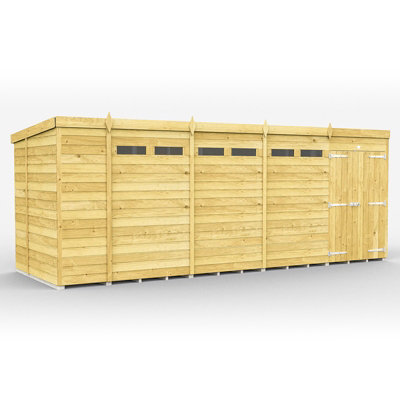 Buttercup Farm 19 X 6 Feet Pent Security ShedDouble DoorWoodL178 X W560 X H201 Cm from B&Q