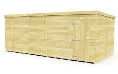 Buttercup Farm 19 X 8 Feet Pent ShedSingle Door Without WindowsWoodL231 X W560 X H201 Cm from B&Q