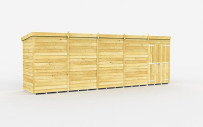 Buttercup Farm 20 X 4 Feet Pent ShedDouble Door Without WindowsWoodL118 X W589 X H201 Cm from B&Q