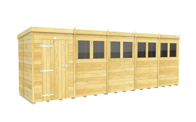 Buttercup Farm 20 X 4 Feet Pent ShedSingle Door With WindowsWoodL118 X W589 X H201 Cm from B&Q
