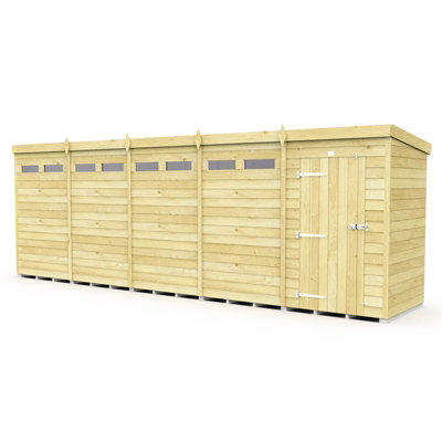 Buttercup Farm 20 X 4 Feet Pent Security ShedSingle DoorWoodL118 X W589 X H201 Cm from B&Q