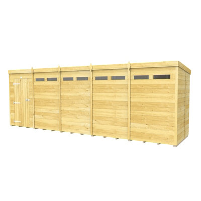 Buttercup Farm 20 X 5 Feet Pent Security ShedSingle DoorWoodL147 X W589 X H201 Cm from B&Q