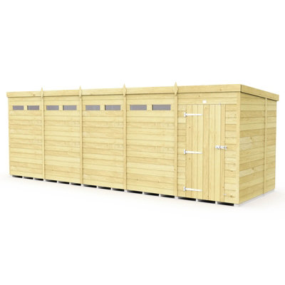 Buttercup Farm 20 X 6 Feet Pent Security ShedSingle DoorWoodL178 X W589 X H201 Cm from B&Q