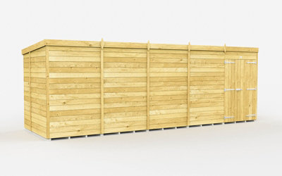 Buttercup Farm 20 X 7 Feet Pent ShedDouble Door Without WindowsWoodL214 X W589 X H201 Cm from B&Q