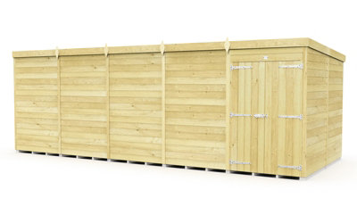 Buttercup Farm 20 X 8 Feet Pent ShedDouble Door Without WindowsWoodL231 X W589 X H201 Cm from B&Q