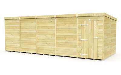 Buttercup Farm 20 X 8 Feet Pent ShedSingle Door Without WindowsWoodL231 X W589 X H201 Cm from B&Q