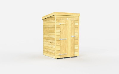 Buttercup Farm 4 X 4 Feet Pent ShedSingle Door Without WindowsWoodL118 X W127 X H201 Cm from B&Q