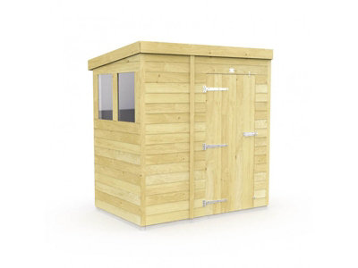 Buttercup Farm 4 X 6 Feet Pent ShedDouble Door With WindowsWoodL178 X W127 X H201 Cm from B&Q