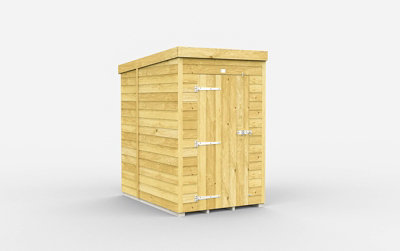 Buttercup Farm 4 X 7 Feet Pent ShedSingle Door Without WindowsWoodL214 X W127 X H201 Cm from B&Q
