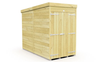 Buttercup Farm 4 X 8 Feet Pent ShedDouble Door Without WindowsWoodL231 X W127 X H201 Cm from B&Q