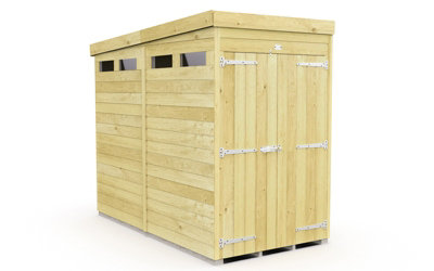 Buttercup Farm 4 X 8 Feet Pent Security ShedDouble DoorWoodL231 X W127 X H201 Cm from B&Q