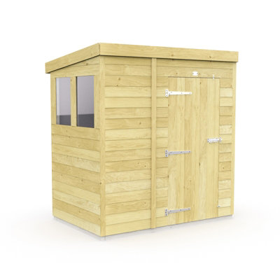 Buttercup Farm 5 X 4 Feet Pent ShedSingle Door With WindowsWoodL118 X W158 X H201 Cm from B&Q