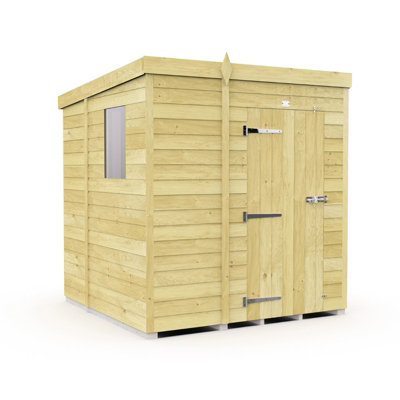 Buttercup Farm 5 X 7 Feet Pent ShedSingle Door With WindowsWoodL214 X W158 X H201 Cm from B&Q