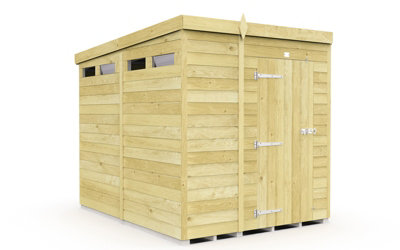 Buttercup Farm 5 X 8 Feet Pent Security ShedSingle DoorWoodL231 X W158 X H201 Cm from B&Q