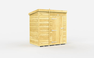 Buttercup Farm 6 X 4 Feet Pent ShedSingle Door Without WindowsWoodL118 X W185 X H201 Cm from B&Q