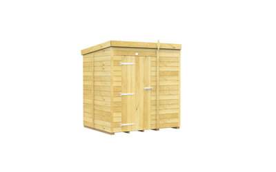 Buttercup Farm 6 X 5 Feet Pent ShedSingle Door Without WindowsWoodL147 X W185 X H201 Cm from B&Q