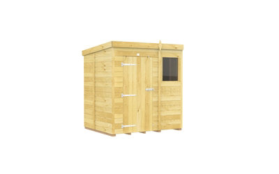 Buttercup Farm 6 X 5 Feet Pent ShedSingle Door With WindowsWoodL147 X W185 X H201 Cm from B&Q