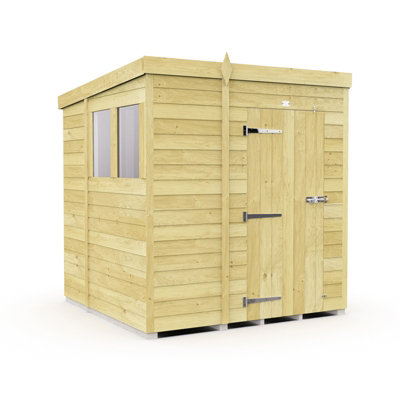 Buttercup Farm 6 X 6 Feet Pent ShedSingle Door With WindowsWoodL178 X W185 X H201 Cm from B&Q