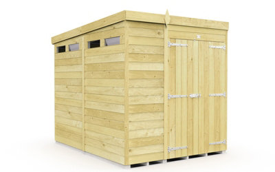 Buttercup Farm 6 X 8 Feet Pent Security ShedDouble DoorWoodL231 X W185 X H201 Cm from B&Q
