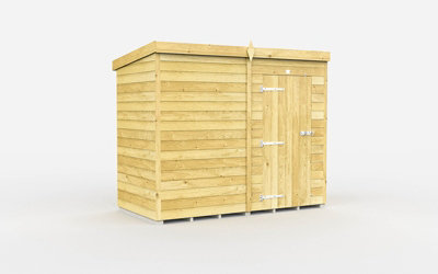 Buttercup Farm 7 X 4 Feet Pent ShedSingle Door Without WindowsWoodL118 X W214 X H201 Cm from B&Q