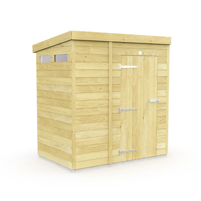 Buttercup Farm 7 X 4 Feet Pent Security Shed - Single Door - Wood - L118 X W214 X H201 Cm-28326 