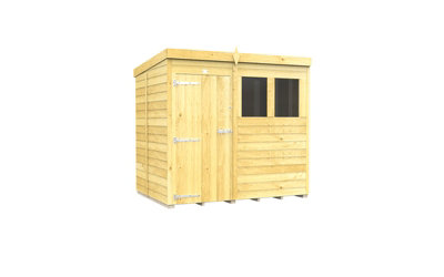 Buttercup Farm 7 X 5 Feet Pent ShedSingle Door With WindowsWoodL147 X W214 X H201 Cm from B&Q