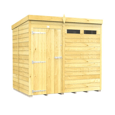 Buttercup Farm 7 X 5 Feet Pent Security ShedSingle DoorWoodL147 X W214 X H201 Cm from B&Q