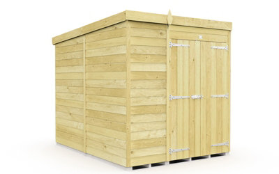 Buttercup Farm 7 X 8 Feet Pent ShedDouble Door Without WindowsWoodL231 X W214 X H201 Cm from B&Q