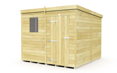 Buttercup Farm 7 X 8 Feet Pent ShedSingle Door With WindowsWoodL231 X W214 X H201 Cm from B&Q