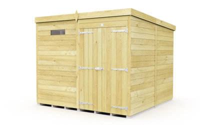 Buttercup Farm 7 X 8 Feet Pent Security ShedDouble DoorWoodL231 X W214 X H201 Cm from B&Q