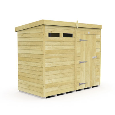 Buttercup Farm 8 X 4 Feet Pent Security ShedSingle DoorWoodL118 X W243 X H201 Cm from B&Q
