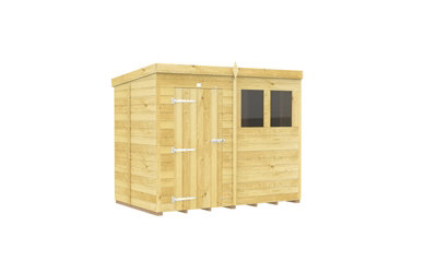 Buttercup Farm 8 X 5 Feet Pent ShedSingle Door With WindowsWoodL147 X W243 X H201 Cm from B&Q