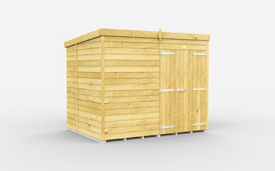 Buttercup Farm 8 X 6 Feet Pent ShedDouble Door Without WindowsWoodL178 X W243 X H201 Cm from B&Q