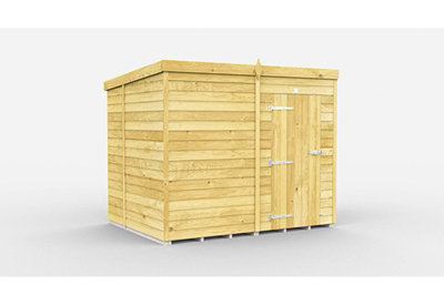 Buttercup Farm 8 X 7 Feet Pent ShedSingle Door Without WindowsWoodL214 X W243 X H201 Cm from B&Q