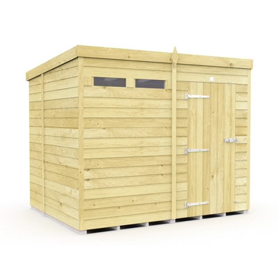 Buttercup Farm 8 X 7 Feet Pent Security ShedSingle DoorWoodL214 X W243 X H201 Cm from B&Q