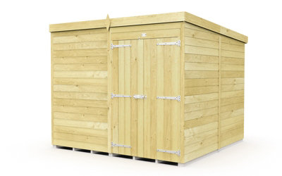 Buttercup Farm 8 X 8 Feet Pent ShedDouble Door Without WindowsWoodL231 X W243 X H201 Cm from B&Q