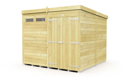 Buttercup Farm 8 X 8 Feet Pent Security ShedDouble DoorWoodL231 X W243 X H201 Cm from B&Q