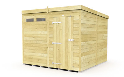 Buttercup Farm 8 X 8 Feet Pent Security ShedSingle DoorWoodL231 X W243 X H201 Cm from B&Q