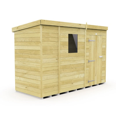 Buttercup Farm 9 X 4 Feet Pent ShedSingle Door With WindowsWoodL118 X W276 X H201 Cm from B&Q