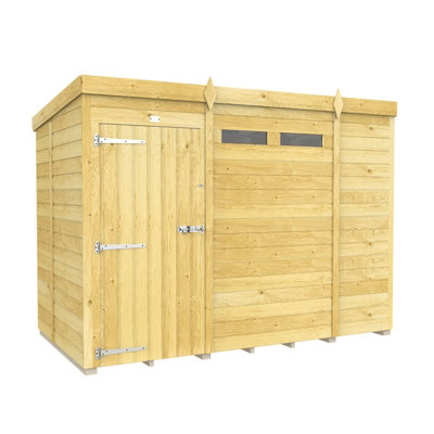 Buttercup Farm 9 X 5 Feet Pent Security ShedSingle DoorWoodL147 X W276 X H201 Cm from B&Q