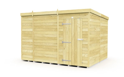 Buttercup Farm 9 X 8 Feet Pent ShedSingle Door Without WindowsWoodL231 X W276 X H201 Cm from B&Q