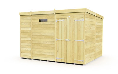 Buttercup Farm 9 X 8 Feet Pent Security ShedDouble DoorWoodL231 X W276 X H201 Cm from B&Q