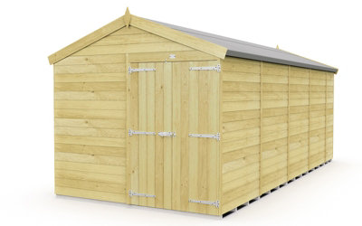 Buttercup Farm 8 X 17 Feet Apex Shed - Double Door Without Windows - Wood - L503 X W231 X H217 Cm-28439 