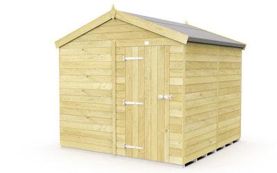 Buttercup Farm 8 X 8 Feet Apex Shed - Single Door Without Windows - Wood - L243 X W231 X H217 Cm-28488 