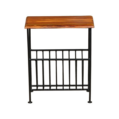 Buttercup Farm Ganga Iron Magazine RackSheesham WoodL20 X W50 X H40 CmHoney Dark Finish from B&Q