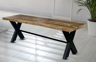 Buttercup Farm Kerela BenchMango Wood/ironL44 X W180 X H45 CmMango Pp Saw Finish from B&Q
