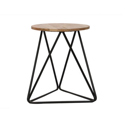 Buttercup Farm Ravi Single StoolMango Wood/ironL35 X W35 X H45 CmMango Light Finish from B&Q