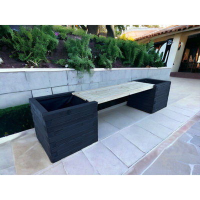 B&Q -  Somerset Double Planter Bench (Painted Planter BenchChoice Of Colours Available)Pressure Treated WoodL180 X W40 X H40 Cm