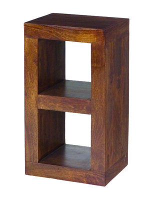 Buttercup Farm Dakota 2 Hole Display UnitMango WoodL35 X W44 X H81 CmDark Finish from B&Q