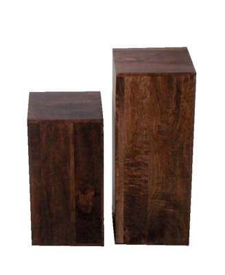 Buttercup Farm Dakota Lamp (Set Of 2) LargeMango WoodL24 X W24 X H60 CmDark Finish from B&Q